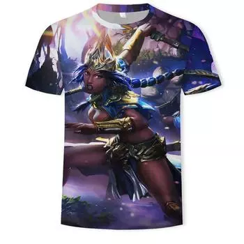 Летняя футболка с круглым вырезом, мужская игровая IP, короткий рукав, женская подростковая одежда, быстросохнущий топ XXS