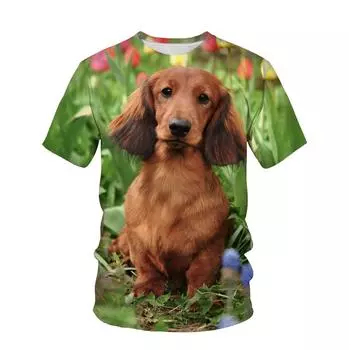 Летняя футболка с круглым вырезом, мужская, с принтом медведя и собаки, с коротким рукавом, женская одежда, быстросохнущий топ XXS-6XL XXS