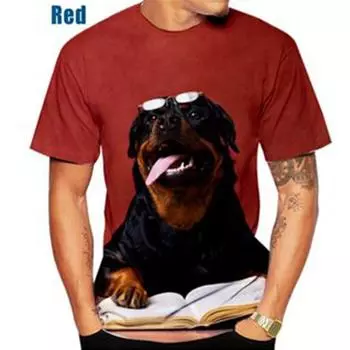 Летняя футболка с персонализированной модой с коротким рукавом и 3D-футболкой с принтом собаки XS