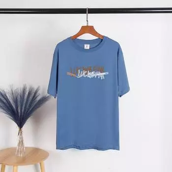 Летняя футболка с принтом букв, женские шикарные футболки, хлопковая одежда, свободные повседневные пуловеры, топы M темно-синий