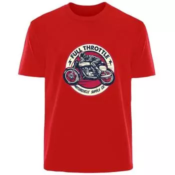 Летняя футболка с принтом ретро-мотоцикла высокого качества для мужчин из 100% хлопка, дышащая, впитывающая пот, повседневная модная мужская уличная одежда S чёрный