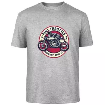 Летняя футболка с принтом ретро-мотоцикла высокого качества для мужчин из 100% хлопка, дышащая, впитывающая пот, повседневная модная мужская уличная одежда S чёрный