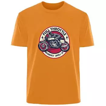 Летняя футболка с принтом ретро-мотоцикла высокого качества для мужчин из 100% хлопка, дышащая, впитывающая пот, повседневная модная мужская уличная одежда S чёрный