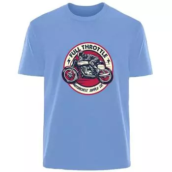 Летняя футболка с принтом ретро-мотоцикла высокого качества для мужчин из 100% хлопка, дышащая, впитывающая пот, повседневная модная мужская уличная одежда S чёрный