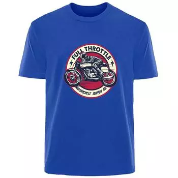 Летняя футболка с принтом ретро-мотоцикла высокого качества для мужчин из 100% хлопка, дышащая, впитывающая пот, повседневная модная мужская уличная одежда S чёрный