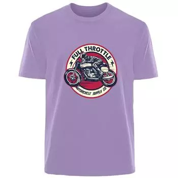 Летняя футболка с принтом ретро-мотоцикла высокого качества для мужчин из 100% хлопка, дышащая, впитывающая пот, повседневная модная мужская уличная одежда S чёрный