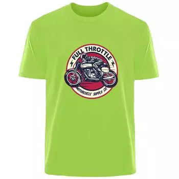 Летняя футболка с принтом ретро-мотоцикла высокого качества для мужчин из 100% хлопка, дышащая, впитывающая пот, повседневная модная мужская уличная одежда S чёрный