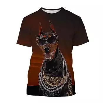 Летняя футболка с принтом в виде 3D-тренда с изображением животных, уличная одежда, свободные футболки, унисекс, топы, забавная футболка с изображением собак, модная футболка с коротким рукавом 3XL