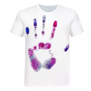 Летняя футболка с принтом в виде большой ладони для мужчин, повседневные футболки с коротким рукавом и круглым вырезом, трендовая дышащая футболка с индивидуальным графическим принтом S