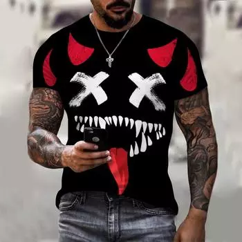 Летняя футболка с забавным выражением, круглым вырезом и коротким рукавом, модная личность, хип-хоп, простота XS