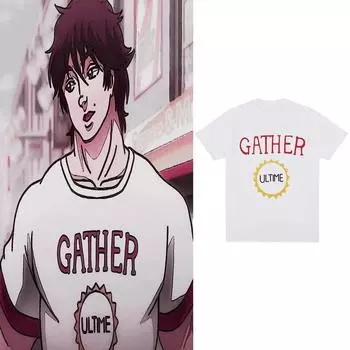 Летняя футболка унисекс в стиле аниме Баки Ханма в футболке Grther Ultime Same Style The Grappler Yujiro с принтом Футболка повседневные топы Sees