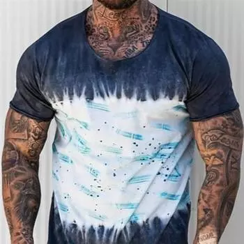 Летняя футболка в европейском и американском стиле хип-хоп, цифровая 3D-печать, мужская уличная спортивная футболка с короткими рукавами, топ S