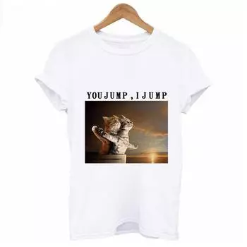 Летняя футболка женская пародия Титаник кот с принтом Harajuku женская футболка эстетика футболка S белый