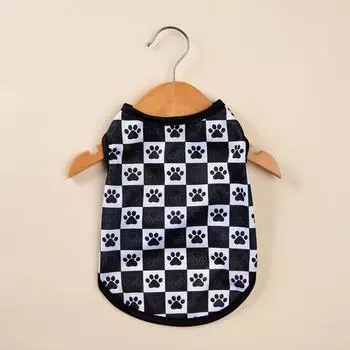 Летняя футболка-жилет для кошек, сетчатая дышащая одежда с принтом лап сфинкса для маленьких и средних собак, кошек, котят, щенков, пальто для мопсов XS