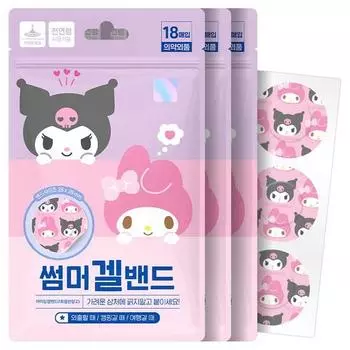 Летняя гелевая лента Artex My Melody Kuromi Sanrio Character, 18 предметов, 3 предмета, популярный персонаж в Корее