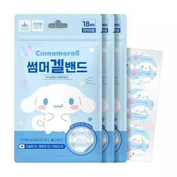 Летняя гелевая лента Cinnamoroll Sanrio Characters, 18 штук, 3 штуки, популярный персонаж в Корее