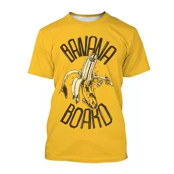 Летняя горячая Распродажа, мужская футболка с забавным бананом и фруктами, футболка с круглым вырезом и 3D принтом, унисекс, модная повседневная футболка большого размера с короткими рукавами