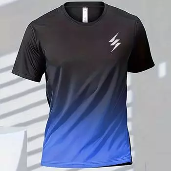 Летняя градиентная футболка для мужчин, одежда, футболка с короткими рукавами, свободная футболка с круглым вырезом, футболки больших размеров, несколько вариантов XS