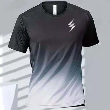 Летняя градиентная мужская футболка Футболки для активного отдыха Футболки с принтом в виде полосок и молний Футболки с коротким рукавом Унисекс Футболки большого размера XS