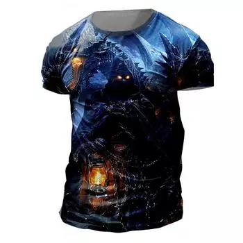 Летняя графическая футболка с изображением рыцарей-тамплиеров, модная мужская футболка с 3D-принтом, уличная спортивная футболка для активного отдыха, летняя футболка с круглым вырезом, размер S S белый