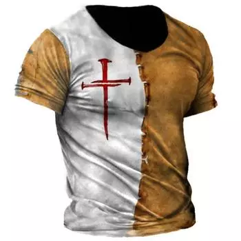 Летняя хип-хоп серия цифровая 3D печать мужская уличная с коротким рукавом спортивная свободная повседневная круглая горловина с коротким рукавом футболки мужские S