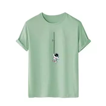 Летняя хлопковая футболка унисекс с принтом космонавта, простая одежда, повседневная одежда, рубашка большого размера, уличная футболка в стиле Харадзюку 4XL