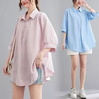 Летняя хлопковая льняная художественная свободная повседневная утягивающая рубашка-топ для женщин, блузки и рубашки M розовый