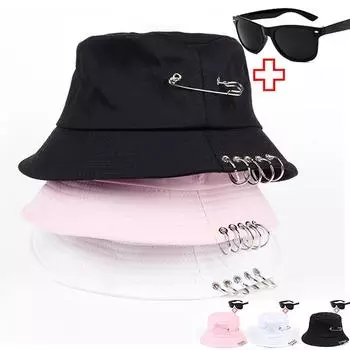 Летняя хлопковая шляпа-ведро для отдыха на открытом воздухе, унисекс, летняя пляжная уличная панама с железным кольцом белый