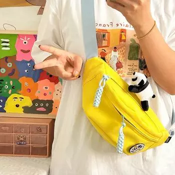 Летняя холщовая маленькая сумка нагрудная сумка в спортивном стиле женская сумка-мессенджер простая студенческая повседневная маленькая сумка-портфель