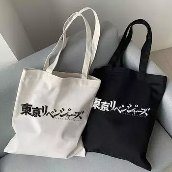 Летняя холщовая сумка на плечо «Токио Мстители» из японского аниме, модные женские сумки, повседневная сумка-шопер большой вместимости, сумка-шоппер в стиле Харадзюку 24*26cm