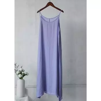Летняя художественная база камисоль длинное тонкое платье-жилет женское нижнее платье свободная базовая камисоль больших размеров хлопковое льняное женское платье M темно-синий