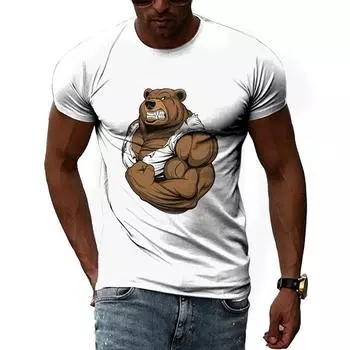 Летняя индивидуальность, крутой стиль, модные мужские футболки, 3d трендовые футболки в стиле хип-хоп с уличным принтом, повседневные повседневные топы с круглым вырезом и короткими рукавами XXL