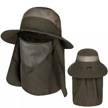 Летняя кепка для альпинизма и активного отдыха для мужчин и женщин с большими полями, рыболовная кепка с защитой от ультрафиолета, солнцезащитная кепка для рыбалки One Size