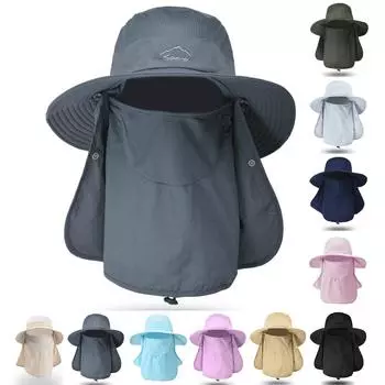 Летняя кепка для альпинизма и активного отдыха для мужчин и женщин с большими полями, рыболовная кепка с защитой от ультрафиолета, солнцезащитная кепка для рыбалки One Size бежевый