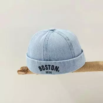 Летняя кепка Melon, вымытая джинсовая детская кепка Docker, модная детская шляпа без полей для младенцев, мальчиков и девочек светло-синий