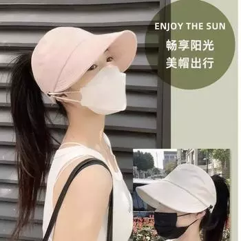 Летняя кепка с пустым верхом, тонкая шляпа-ведро, женские волосы можно завязать в высокий хвост, солнцезащитная кепка с защитой от ультрафиолета, которую можно сложить Adjustable верблюд