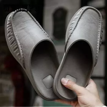 Летняя корейская версия тренда нескользящих полутапочек Baotou One Pedal Lazy Shoes Большие сандалии размера 44