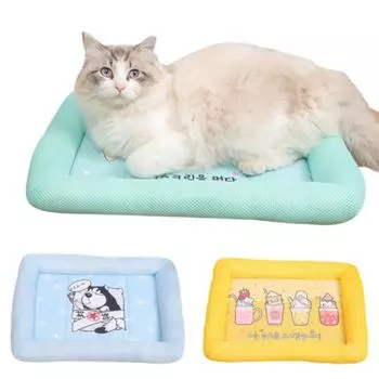 Летняя кровать для собак с аптечкой, ткань Оксфорд, охлаждающий коврик для собак, мягкий дышащий коврик для маленьких и больших собак, диванная подушка для щенков S розовый