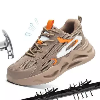 Летняя крупная сетка, защитная обувь, мужские и женские сезонные новинки, рабочая обувь с защитой от проколов, защитная обувь, защитная обувь 35