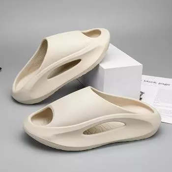 Летняя крутая мужская обувь из ЭВА с толстой подошвой, нескользящие тапочки, мужские повседневные сандалии на плоской подошве, домашние тапочки для пар с мягкой подошвой 38-39
