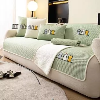 Летняя крутая ткань для диванной подушки, полностью покрытая милым мультяшным чехлом для дивана, ткань против царапин, многофункциональный коврик для ванной 70*70cm