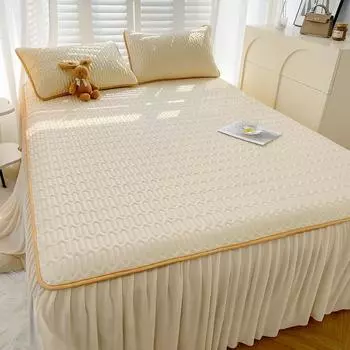Летняя крутая встроенная кровать-юбка, простыня, мягкий коврик, кружевной наматрасник, чехол для кровати, моющийся складной комплект постельного белья для девочек, покрывало 150x200cm 3pcs