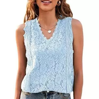 Летняя кружевная блузка без рукавов, женские топы на бретелях, винтажный сексуальный вязаный повседневный жилет, женский элегантный однотонный свободный тонкий крючок с цветочным узором, полые рубашки 25110 S зелёный