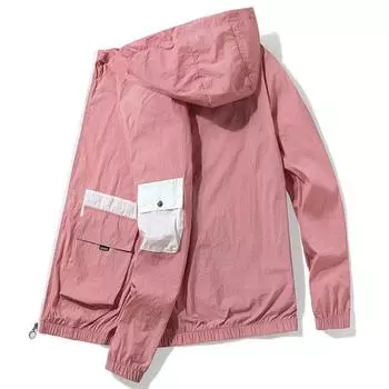 Летняя куртка для спорта и отдыха, однотонная солнцезащитная куртка с вышивкой M розовый