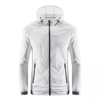 Летняя куртка с капюшоном и длинными рукавами, мужская повседневная молодежная однотонная одежда для активного отдыха, легкая и дышащая, быстросохнущая, кожаная одежда для мужчин M белый