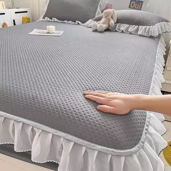 Летняя ледяная простыня, комплект наволочек, домашний текстиль, постельное белье, покрывало с кружевным наматрасником, моющийся чехол на кровать 120x200cm-2pcs set