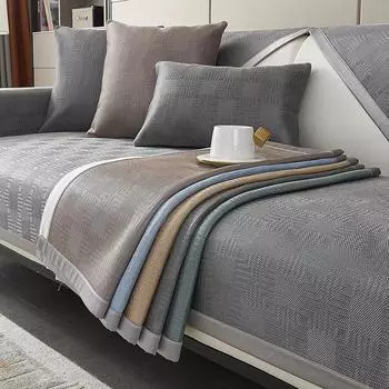 Летняя ледяная шелковая крутая подушка для дивана, нескользящая подушка для дивана, летняя кожаная подушка, легкий роскошный чехол для дивана, тканевый чехол 70*70