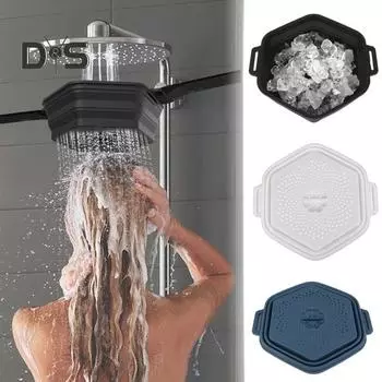Летняя ледяная ванна Силиконовая ванна с регулируемым ремнем Складная быстроохлаждающаяся насадка под душем Фильтр для душа с холодным замачиванием Ведро с фильтром для ледяного душа Хитрое приспособление синий