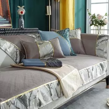 Летняя легкая подушка для дивана из ледяного шелка в роскошном стиле, летняя нескользящая ткань, чехол для подушки сиденья, полотенце, коврик, подушка 70x70cm