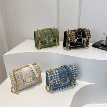 Летняя легкая роскошная новая стильная модная маленькая ароматная сумка с высоким темпераментом на цепочке через плечо модная маленькая квадратная сумка